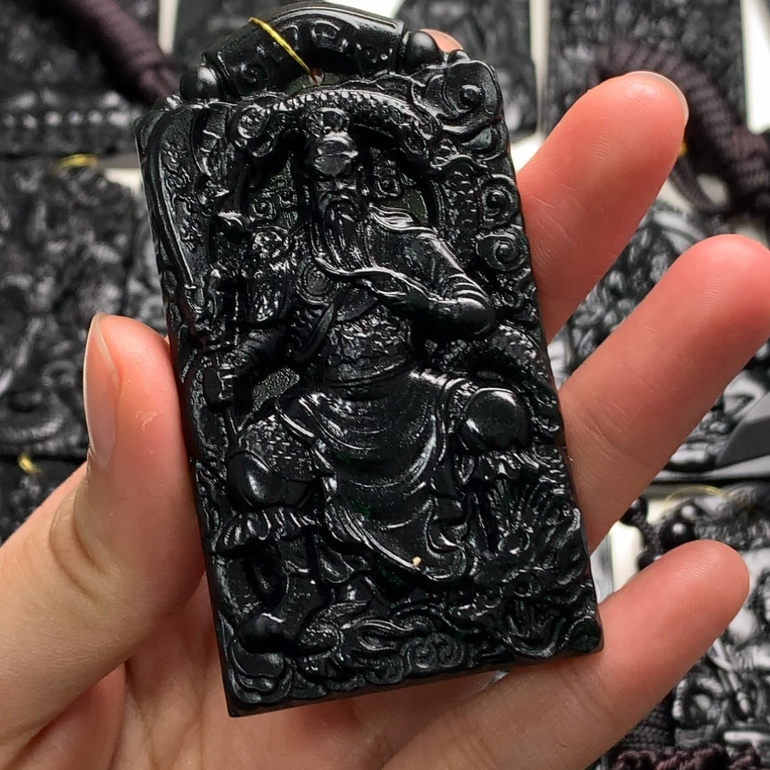 天然缅甸a货钢琴黑挂件