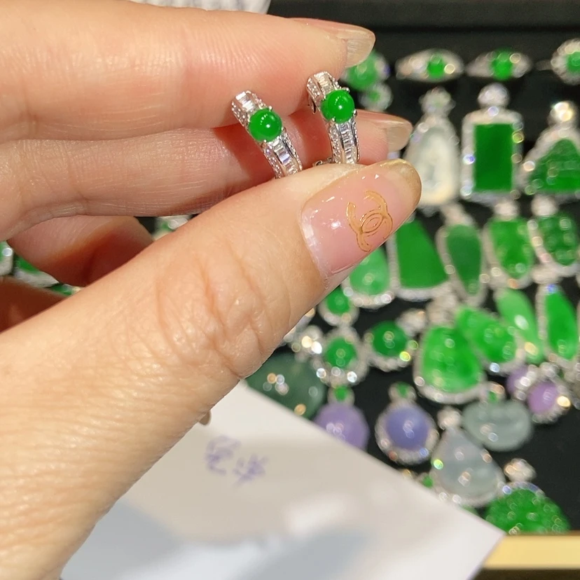 【闪购商品】翡翠未镶嵌耳饰天然翡翠