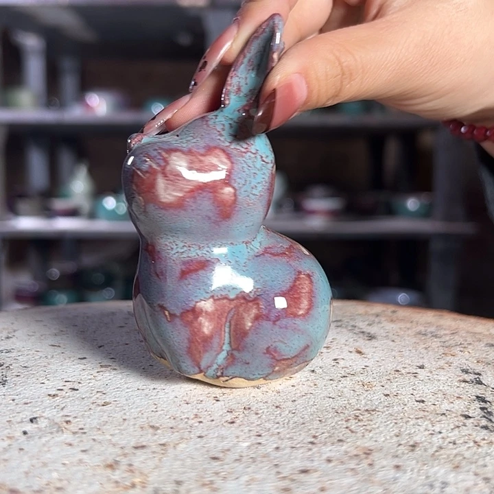 瓷片钧瓷杯子小摆件687