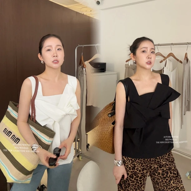 widelia黑色挂脖无袖绝美吊带背心女7337外穿高级感夏季新款上衣