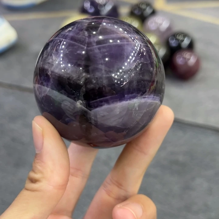 水晶大型摆件（非配饰）未镶嵌天然梦幻紫水晶球