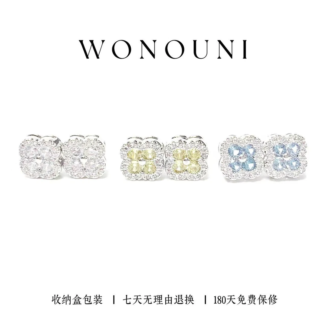 925银合成锆石耳饰  CHANGE x 早春三件套小四喜耳饰 百搭主E546