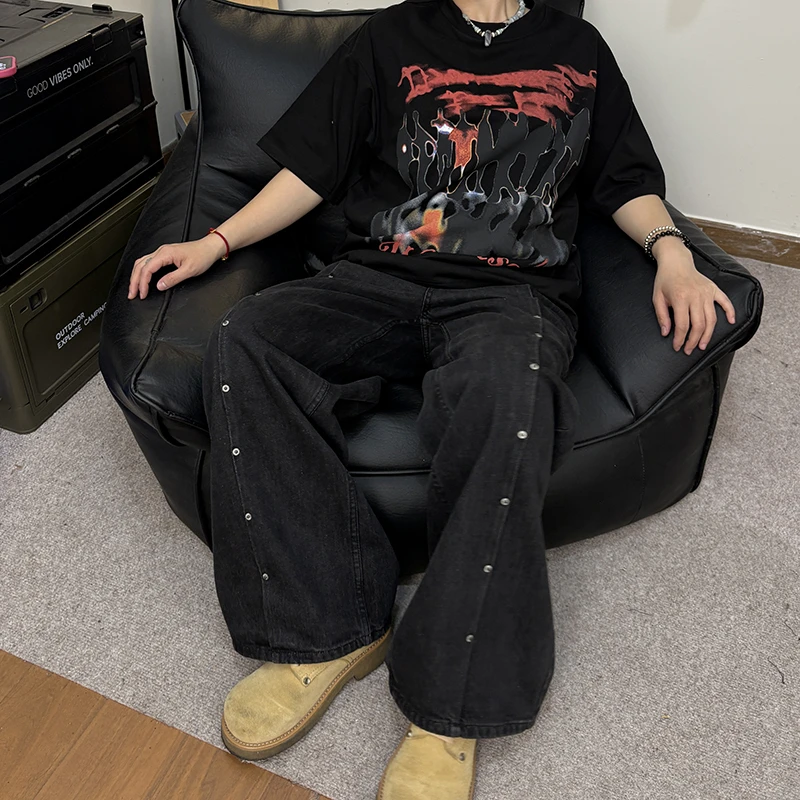 美式复古短袖t恤男女宽松oversize小众人物印花半袖上衣潮牌