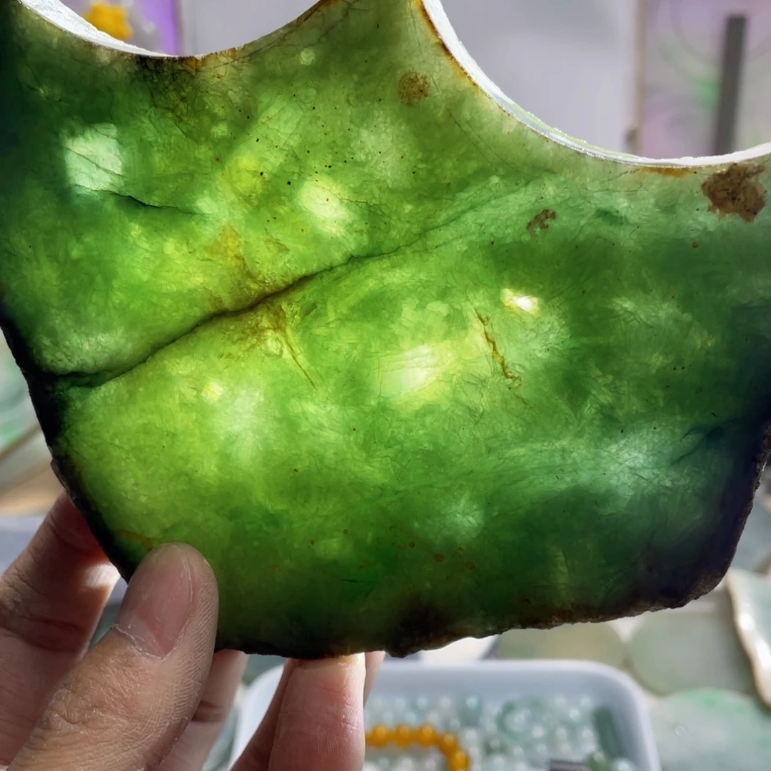 翡翠未镶嵌挂件K K缅甸天然翡翠片料