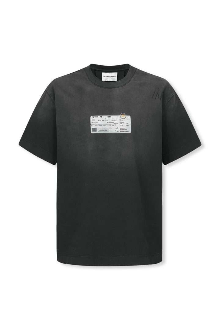 CreatorSpiritusBoarding-passTee头等舱登机牌夏季男装短袖