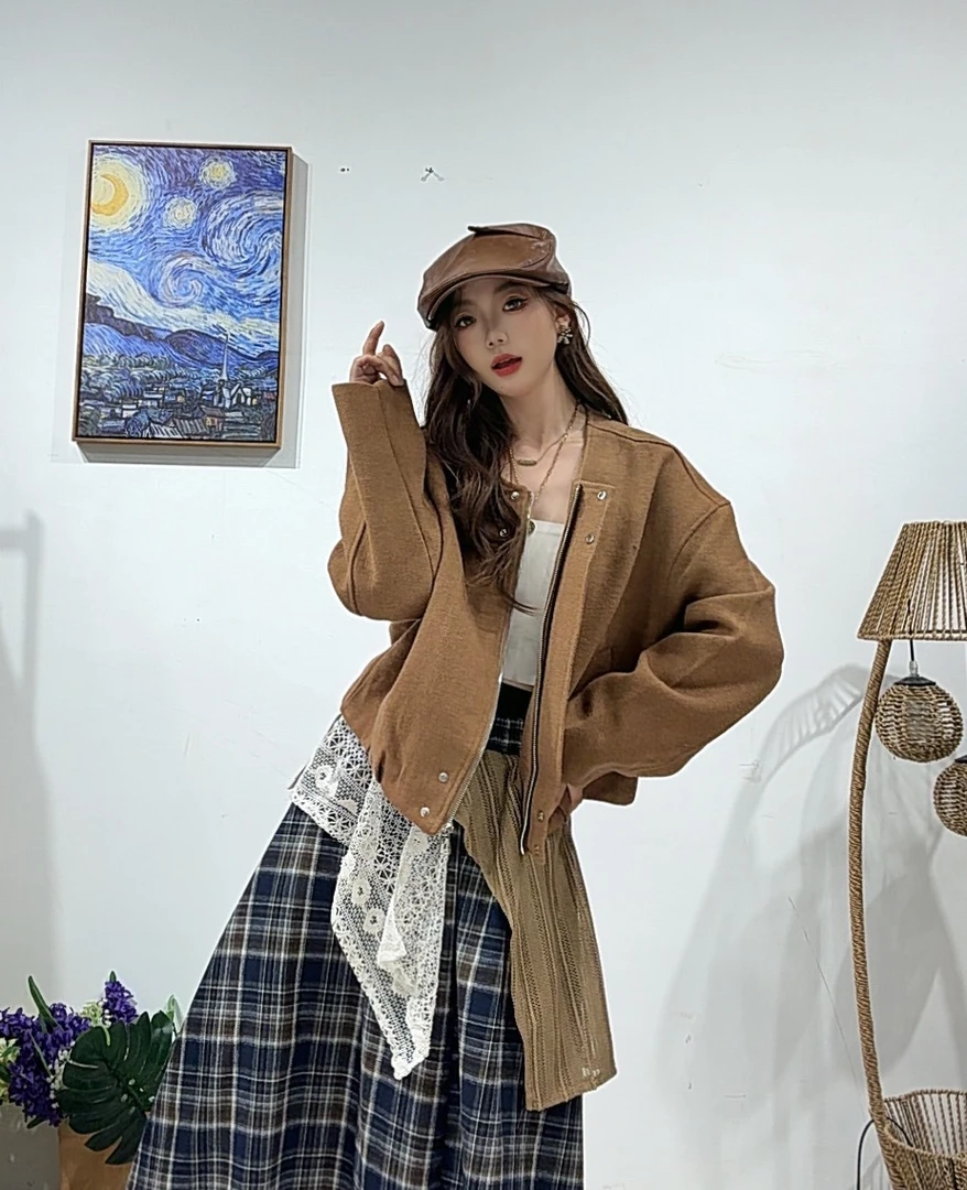 130区920复古春秋季女士韩版短款常规百搭外套