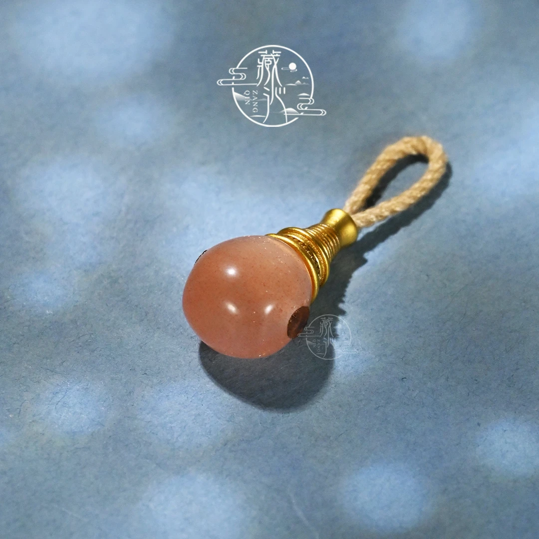 9MM橙月光石分体式三通文玩108星月椰蒂手串DIY配饰佛塔佛头配珠