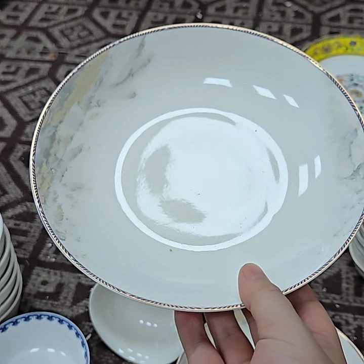 瓷片微瑕金色海岸8寸4个深盘66666
