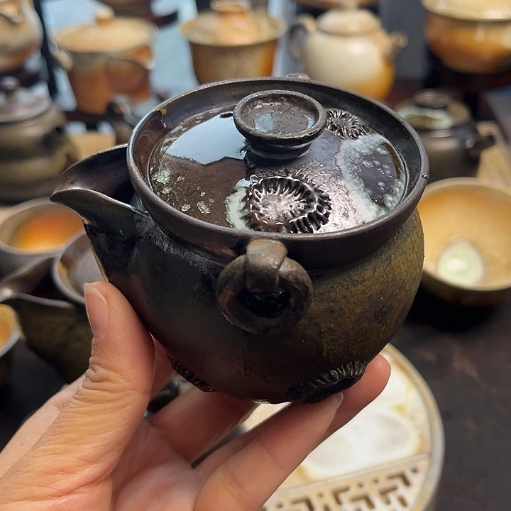 戏***梦茶盏柴烧茶具柴烧茶具