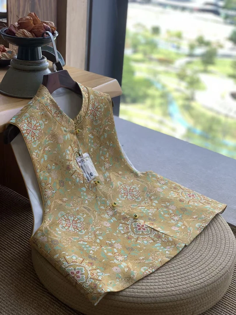 锦瑟华服【金玉花琅】矜贵新中式宋锦花缎面上衣马甲