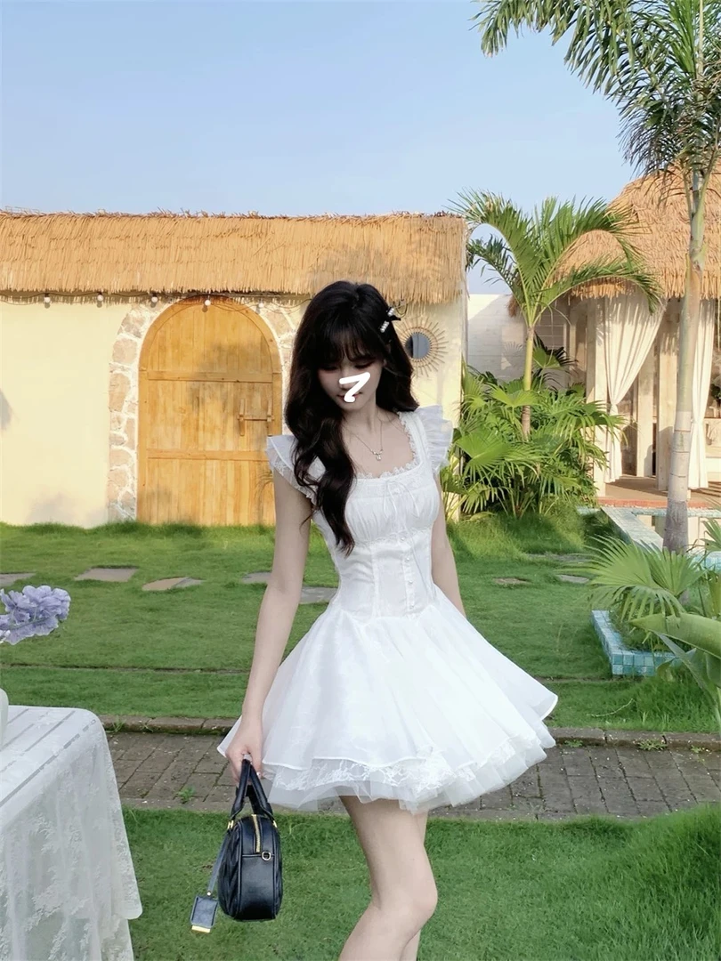 纱与芭蕾 法式重工在逃公主裙网纱蓬蓬裙蕾丝生日连衣裙