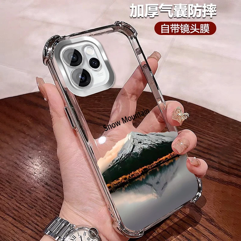 潮牌适用opporeno15手机壳四角防摔软硅胶pro 透明全包带镜头膜男