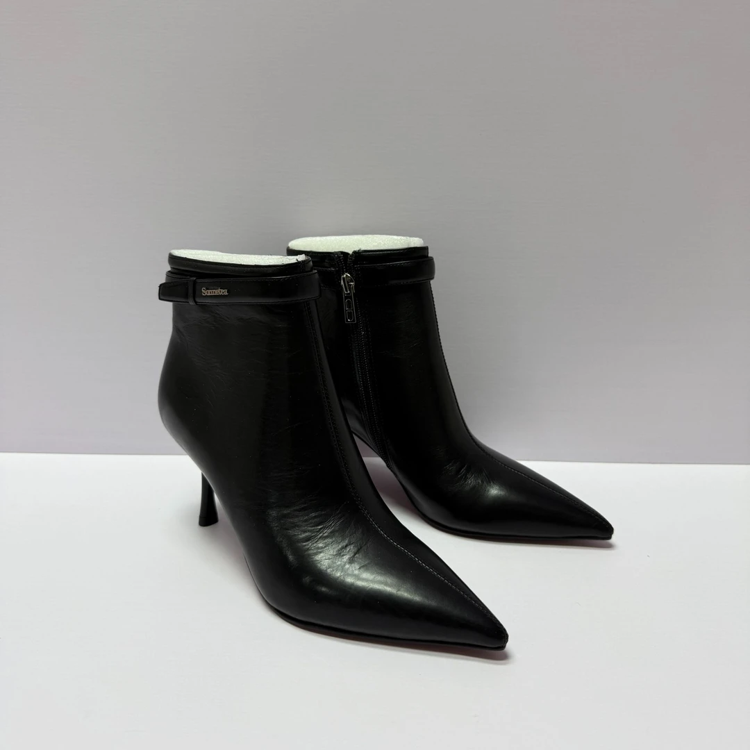 2025年秋冬新款漂亮时装靴女士短靴女靴单里气质冬季细跟百搭单里