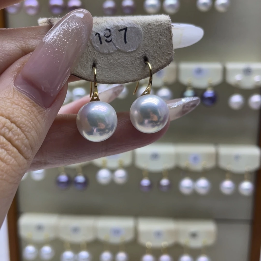 淡水珍珠耳饰18K金镶嵌