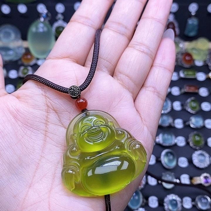 桔***梗岫玉未镶嵌颈饰吊坠