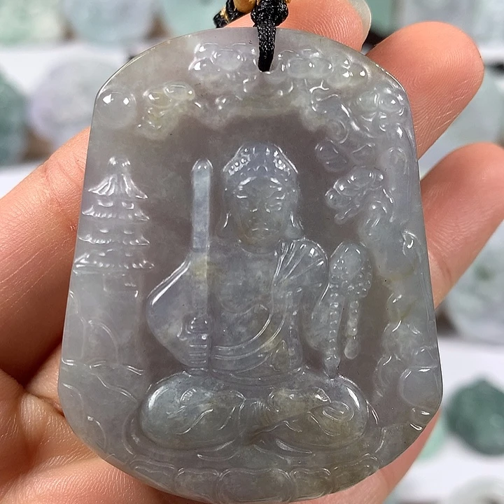 翡翠未镶嵌颈饰不动明王卡厚8+