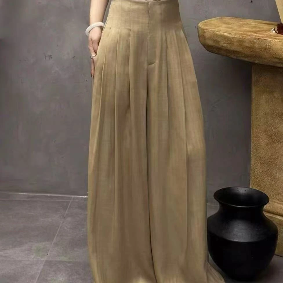 508/2533/139-9   长裤2025春新款百搭慵懒松弛感拖地裤