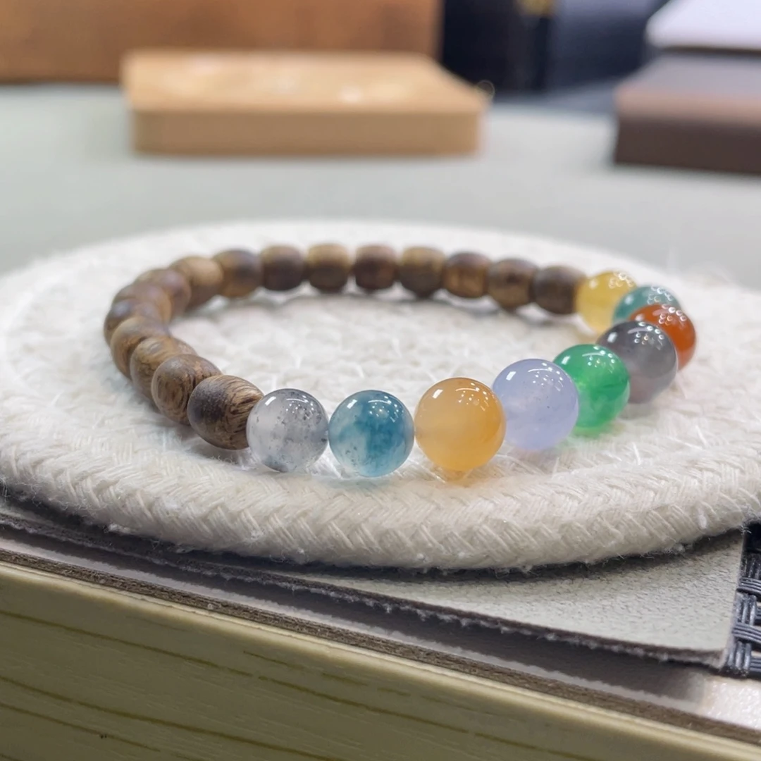 未镶嵌手链翡翠牛仔蓝卡7.8