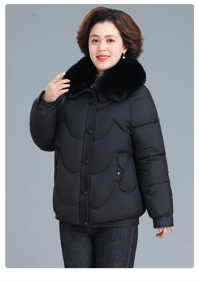 妈妈冬装外套2025新款羽绒棉服加厚保暖中老年女秋冬洋气棉袄外套
