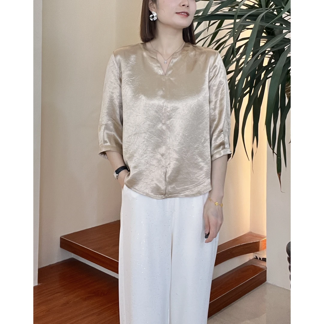 SKL-952春夏新款设计感国风百搭显瘦时尚中袖上衣