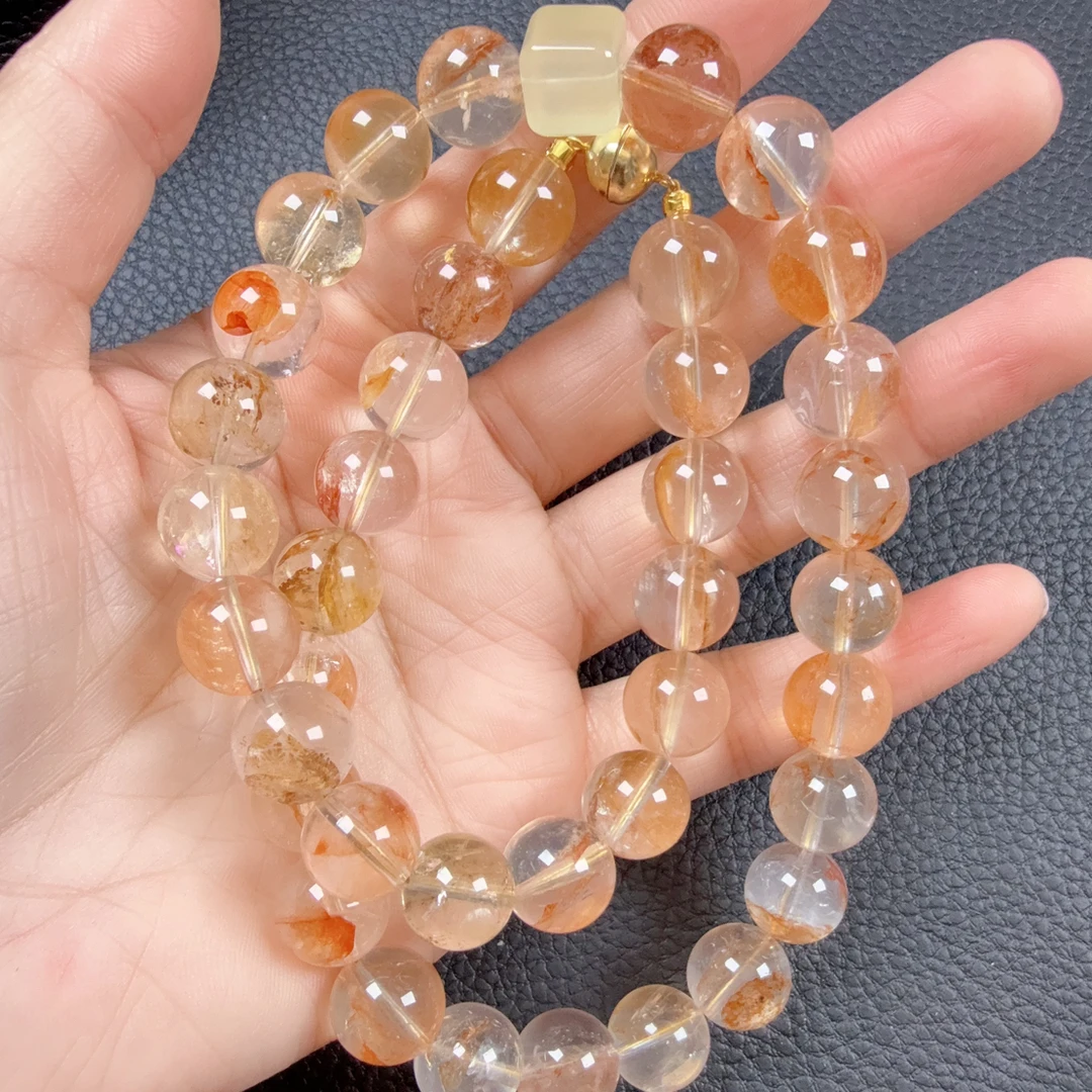天然锦鲤胶花纯净体项链