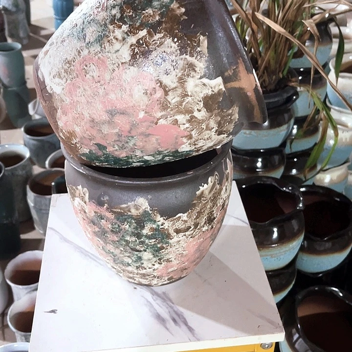 紫砂花盆口径20高度20两只正品