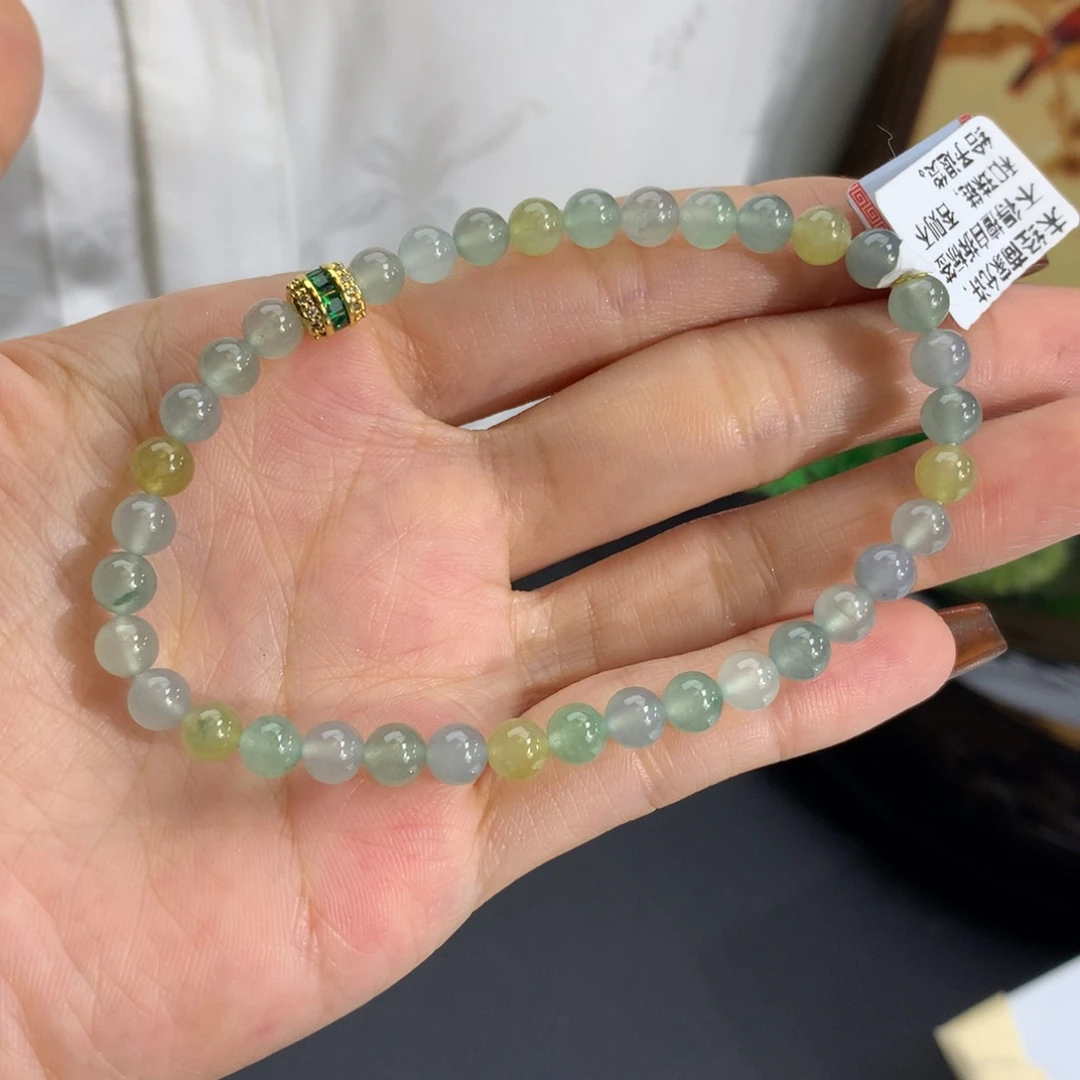 未镶嵌手串翡翠卡5.3冰胶多宝手串