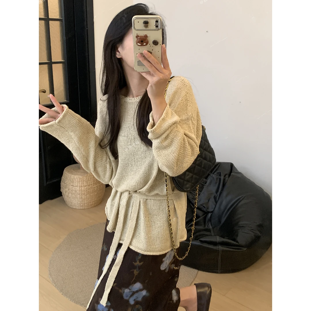 【浅梦】韩里韩气独家定制纱线秋款显瘦百搭宽松针织衫毛衣