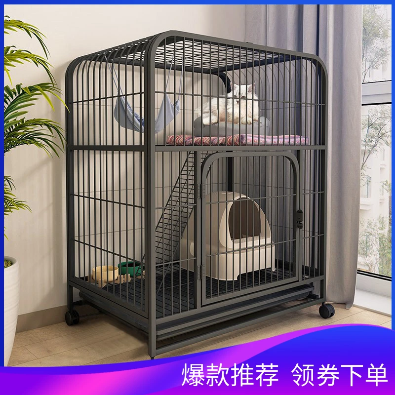 【家用猫笼子】室内鸟笼别墅两层超大专用猫窝猫厕一体猫舍1111