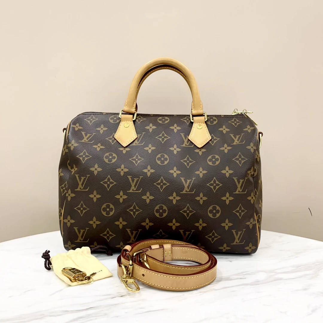 99新 LouisVuitton/路易威登 98新老花SP30肩带款尺寸约30*22