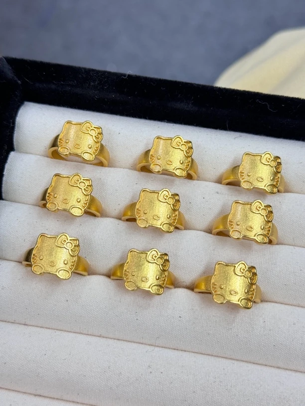 合金戒指 金色KT猫戒指 发货多样性