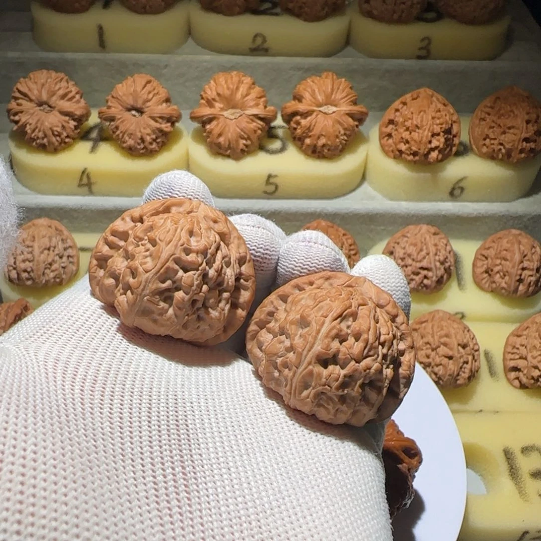 文玩核桃把件13号38.5三角白