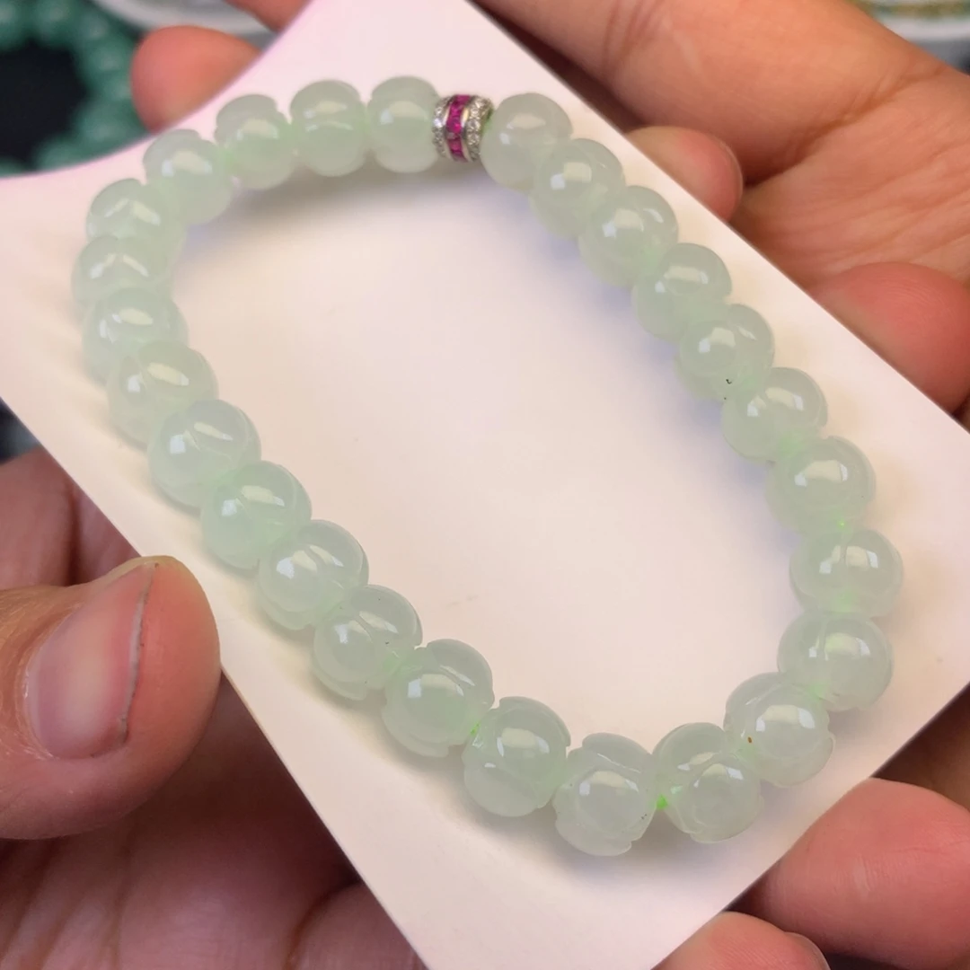 翡翠未镶嵌颈饰天然缅甸翡翠Ａ货莲花手串