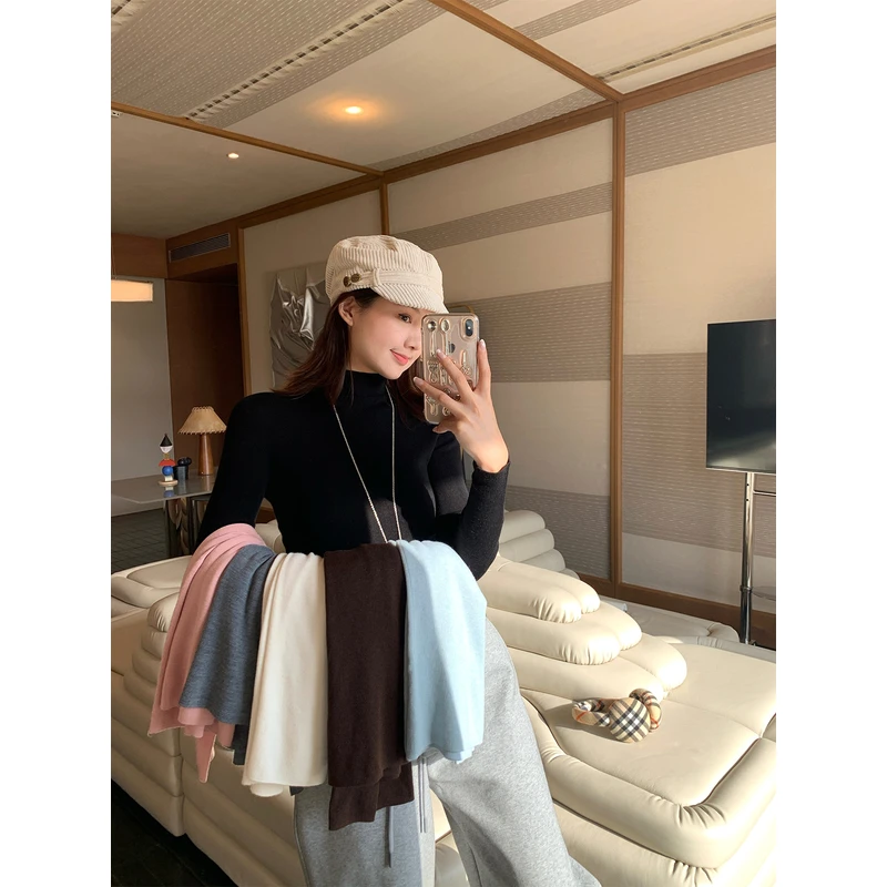 轻暖质感内搭～100%全羊毛打底衫 半高领/小V领双版本 修身511MY5