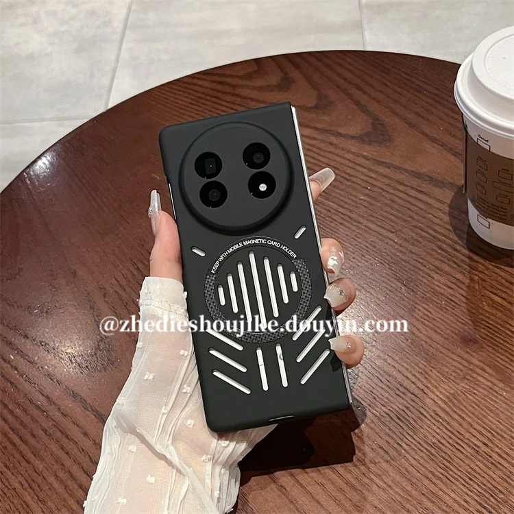 适用vivoxfold5手机壳xfold5折叠轻奢纯色透气镂空散热超薄保护壳