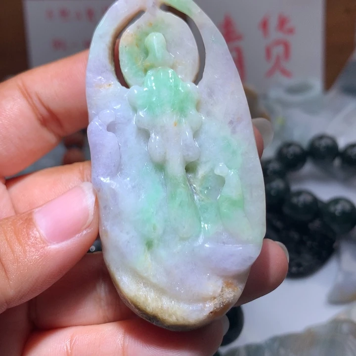 翡翠未镶嵌颈饰保真天然A货翡翠