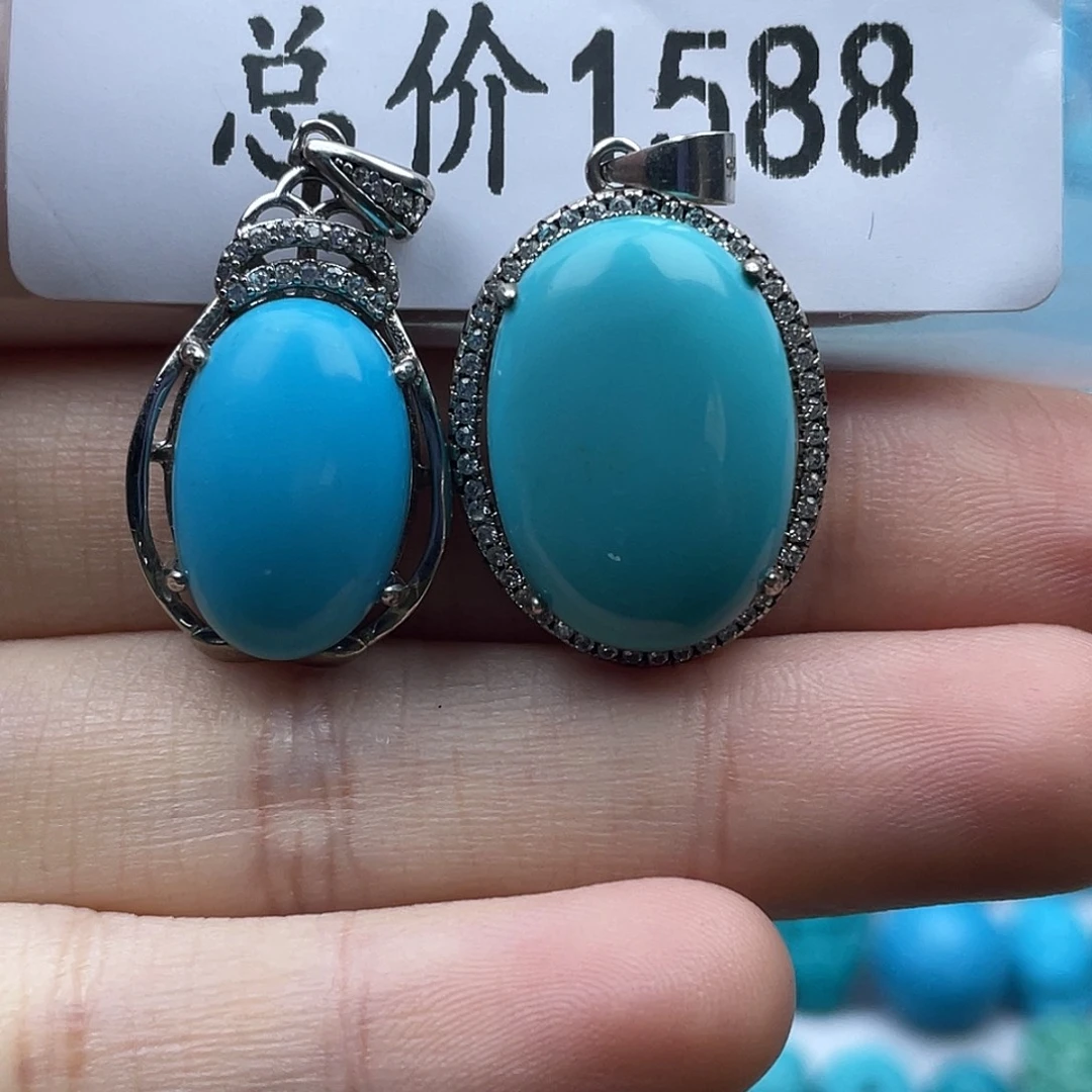 绿松石银S925镶嵌珠宝奇石