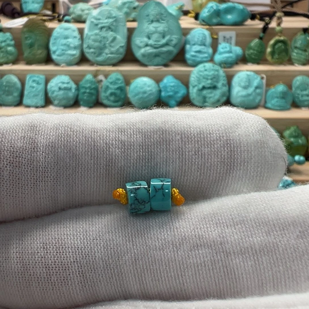 未镶嵌绿松石直切珠5.5x3.5mm