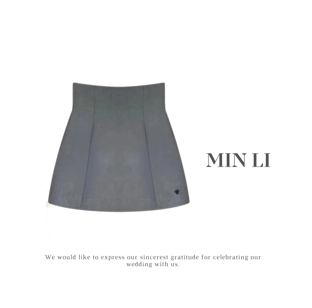 小米自留【 MIN LI 】 设计师款刺绣西装半身短裙（双层防走光）