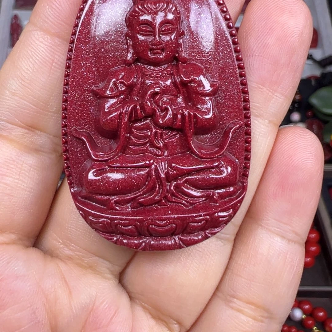 天然辰砂两个晶粉砂生肖牌