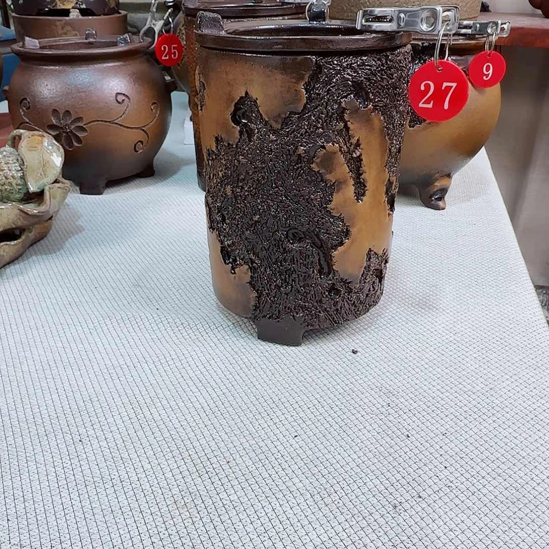 紫砂一段花镂空系列圆柱