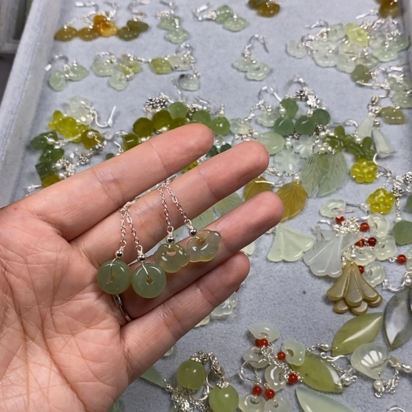 【闪购商品】未镶嵌蛇纹石玉挂件耳饰耳环项链