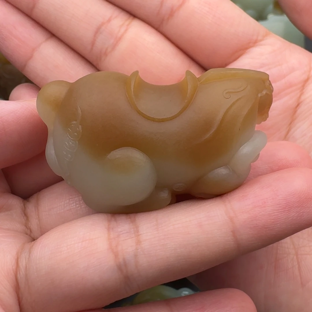 姜***心定制和田玉金背马