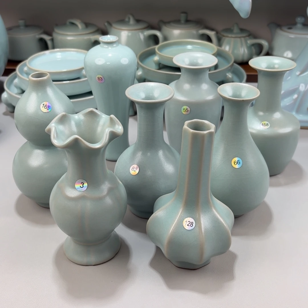 瓷摆件微微瑕汝窑仿古釉小号花瓶一个记得备注