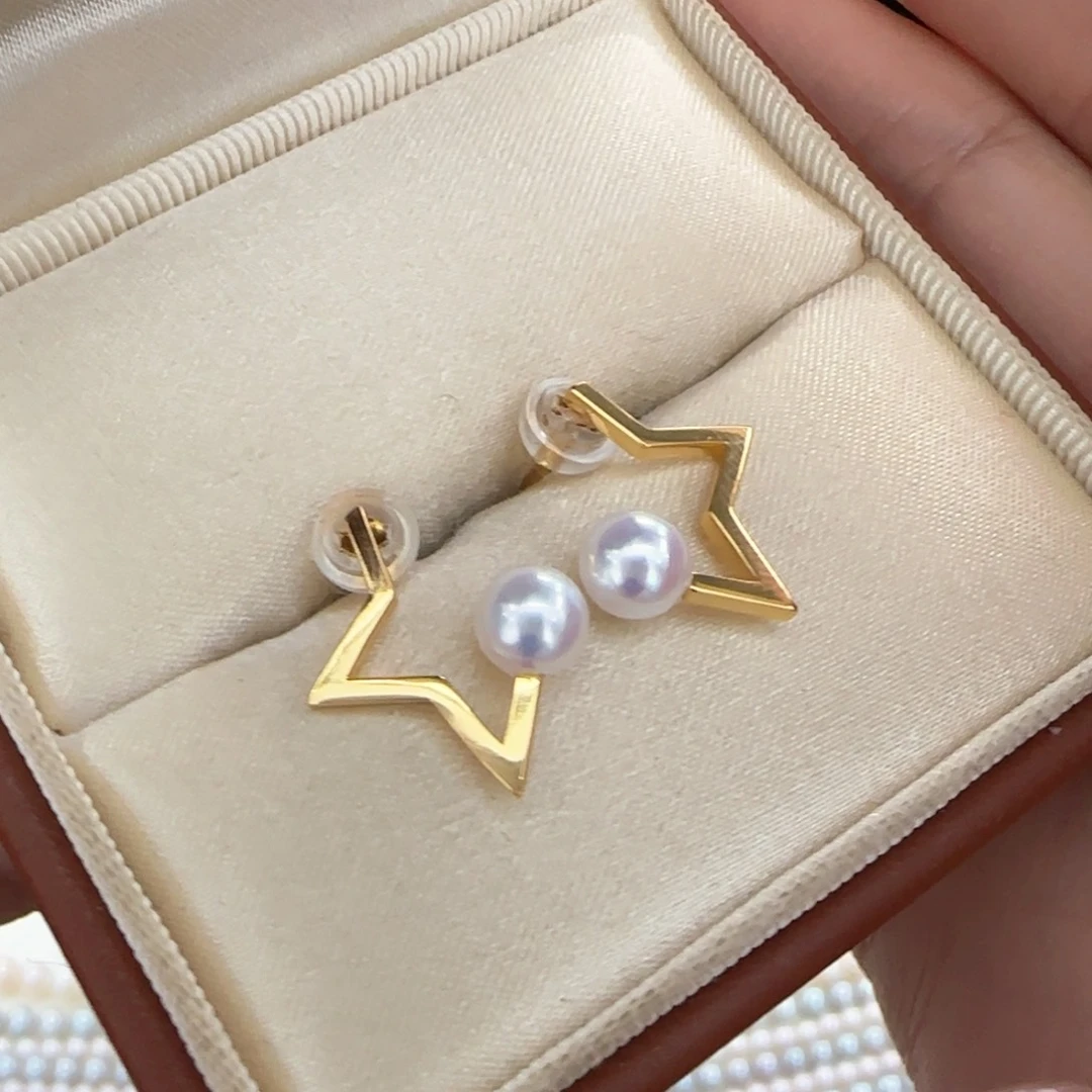 ****运耳饰淡水珍珠银S925镶嵌