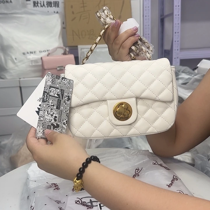 猪剖层皮革链条包