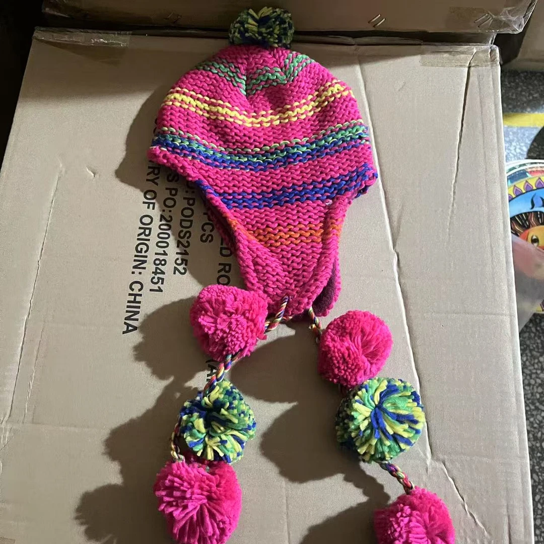 粉色球球帽子 ，发1，