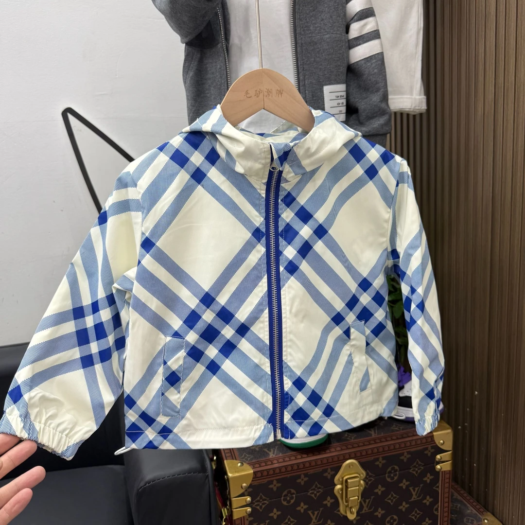 【前格子对条】2025韩版春秋长袖夏季见详情衬衫连帽休闲格子童装