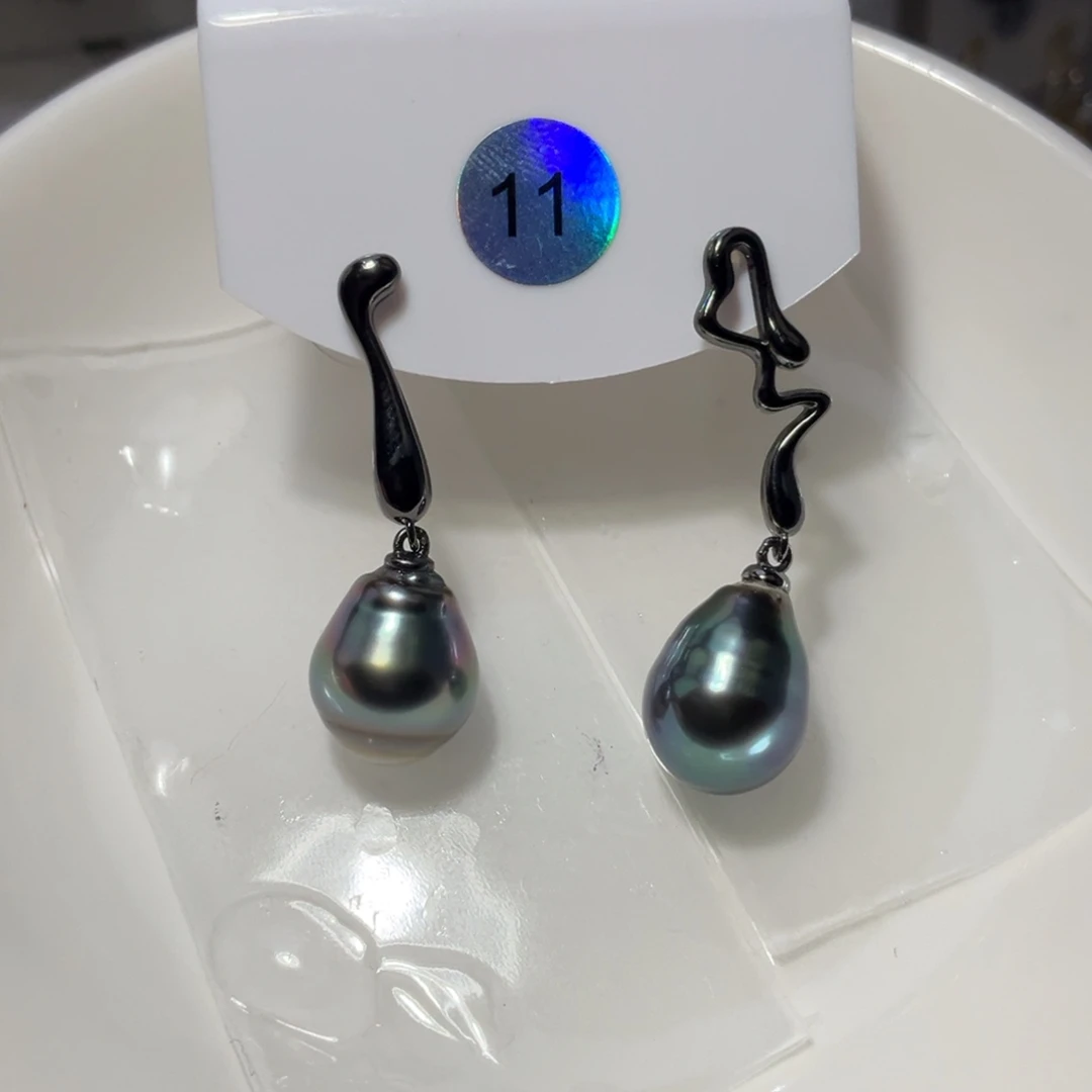 海水珍珠耳饰银S925镶嵌