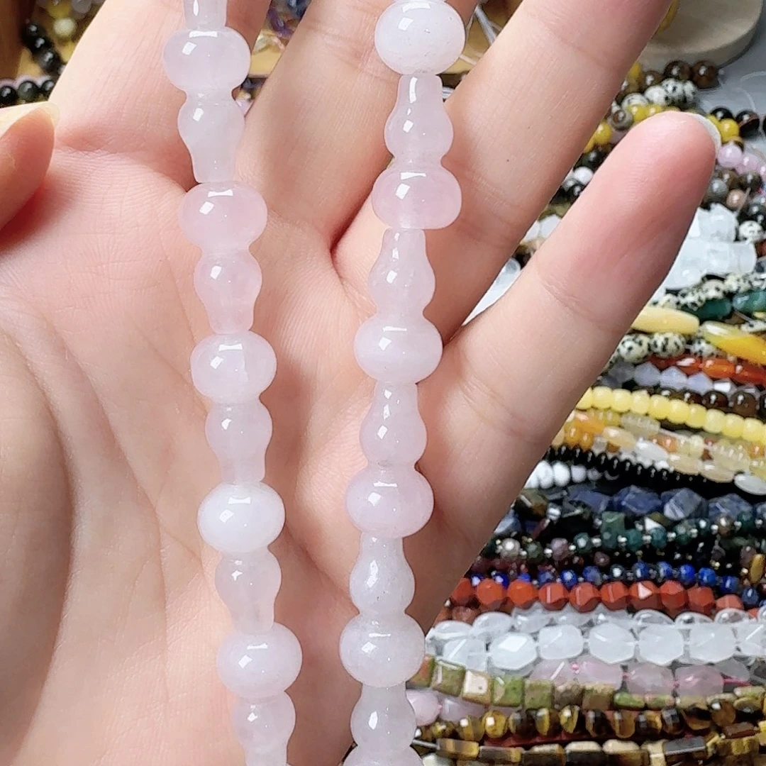 玛瑙/玉髓未镶嵌珠宝半成品粉水晶葫芦一条